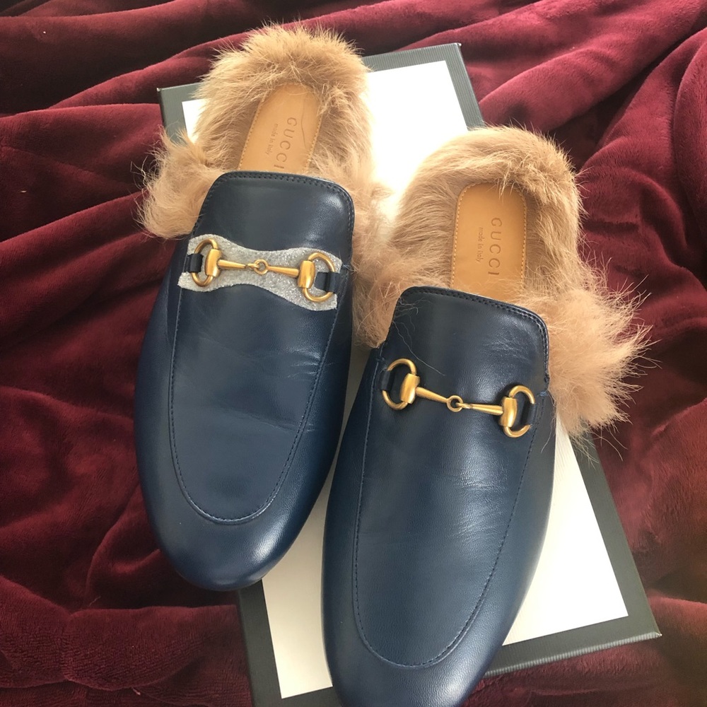 Gucci fur loafers
